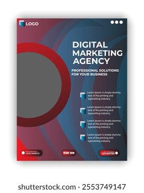 Flyer template design for digital marketing