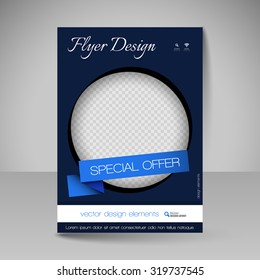 Flyer template. Design elements for business, presentations, magazine.