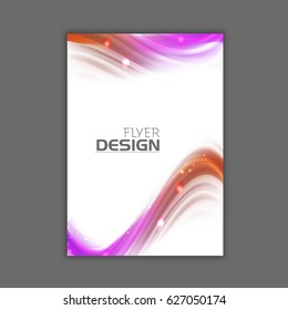 Flyer, Template design with glossy abstract waves.