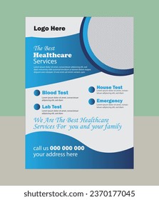 Flyer template design for a healthcare, medical or clinic. covid leaflets decoration for printing and presentation vector illustration.