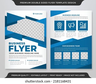 flyer template design with modern and minimalist style use for business brochure and infographic