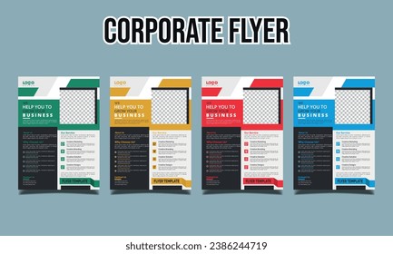flyer template design with modern and minimalist style use for business brochure and infographic