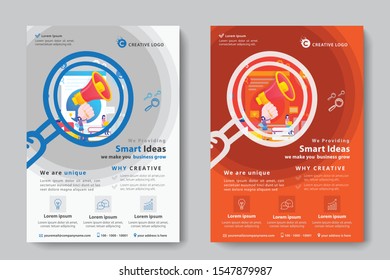 Flyer Template Design poster brochure cover design layout background, two colors scheme, vector