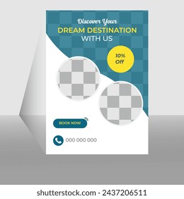 flyer template design, space for photo background