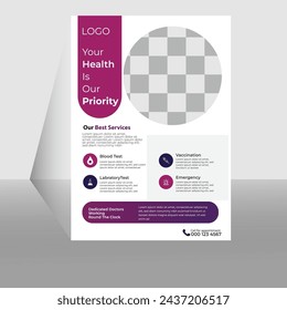 flyer template design, space for photo background