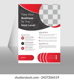 flyer template design, space for photo background