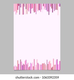 Flyer template design from vertical stripes in pink tones - vector poster illustration