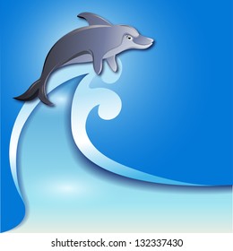 Flyer template with dolphin
