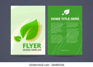 Flyer template - ecological product. Vector template.