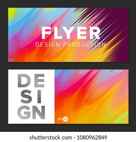 Flyer template with futuristic creative texture like color stains splashes and big typography