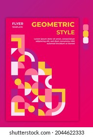 Flyer Template Geometric Design Idea With Juicy Magenta Color Palette. Suitable for cover, poster, banner, template, flyer, brochure, wallpaper, web design, etc.