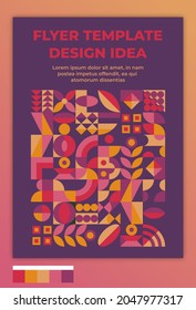 Flyer Template Geometric Design Idea With Festival Night Color Palette. Suitable for cover, poster, banner, template, flyer, brochure, wallpaper, web design, etc.