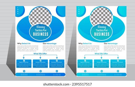 Flyer Template Geometric shape used for business poster layout, business flyer template with minimalist layout,