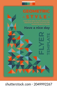 Flyer Template Geometric Style Design Idea With Rose Plant Color Palette. Suitable for cover, poster, banner, template, flyer, brochure, wallpaper, web design, etc.