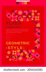 Die Idee des geometrischen Stildesigns von Flyer-Vorlagen mit der Hawaiianischen Blumenpalette. Geeignet für Umschlag, Plakat, Banner, Vorlage, Flyer, Broschüre, Tapete, Web-Design, etc.