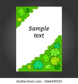 Flyer template with green abstract leaves and circles.