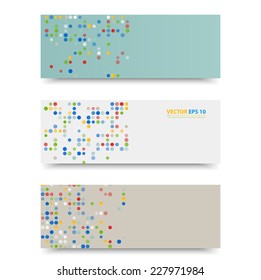 Flyer template header design. Banner design templates collection with bubbles