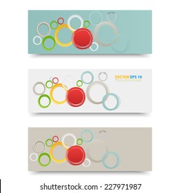 Flyer template header design. Banner design templates collection with bubbles