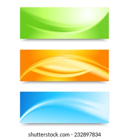 Flyer template header design. Banner design templates collection with waving