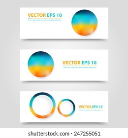 Flyer template header design. Banner design templates collection with bubbles