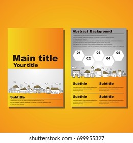 It is a flyer template with illustration of town scape.