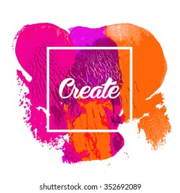 Flyer template or invitation with paint abstract background.