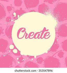 Flyer template or invitation with paint abstract background.