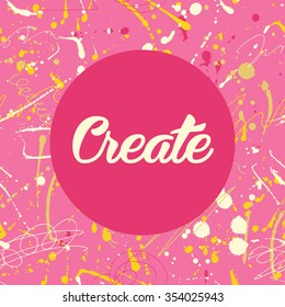 Flyer template or invitation with paint abstract background.