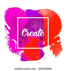 Flyer template or invitation with paint abstract background.