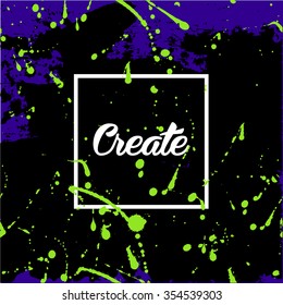 Flyer template or invitation with paint abstract background.