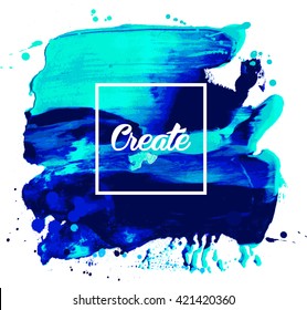 Flyer template or invitation with paint abstract background.