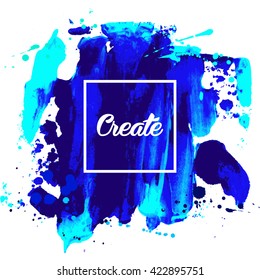 Flyer template or invitation with paint abstract background.