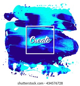 Flyer template or invitation with paint abstract background.
