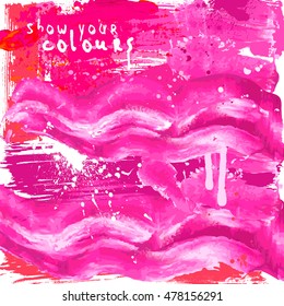 Flyer template or invitation with paint abstract background.