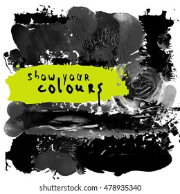 Flyer template or invitation with paint abstract background.