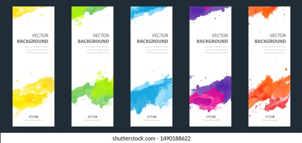 flyer template layout cover design bundle set with watercolor background useful for any project where a platter of color makes the difference color colour texture colourful abstract background scene c