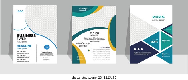 flyer template layout, cover design annual report, brochure or booklet background
