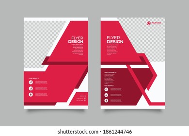 Flyer template layout design. Business flyer, brochure, magazine or flier mockup in bright colors. Vector