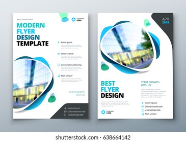 Flyer Template Layout Design. Business Flyer, Brochure, Magazine Or Flier Mockup In Bright Colors. Vector