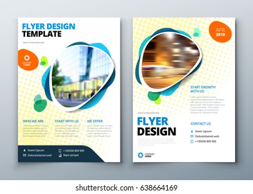 Flyer Template Layout Design. Business Flyer, Brochure, Magazine Or Flier Mockup In Bright Colors. Vector