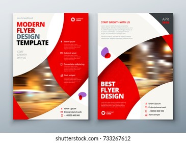 Flyer template layout design. Business flyer, brochure, magazine or flier mockup in bright colors. Vector