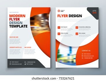 Flyer Template Layout Design. Business Flyer, Brochure, Magazine Or Flier Mockup In Bright Colors. Vector