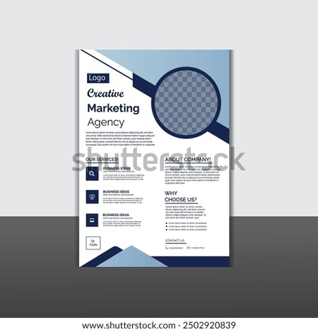 Flyer template layout design. A business flyer, brochure, magazine, or flier mockup in bright colors. Vector
