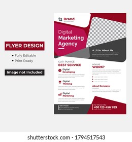 Flyer Template Layout Design. Corporate Business Flyer, Brochure, Annual Report, Catalog, Magazine Mockup. Creative Modern Bright Flyer Concept with Square Shapes 