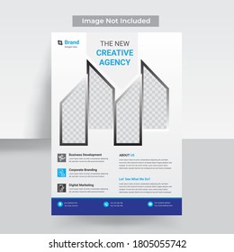 Flyer Template Layout Design. Corporate Business Flyer, Brochure, Annual Report, Catalog, Magazine Mockup. Creative Modern Bright Flyer Concept with Square Shapes