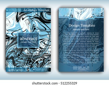 Flyer template with modern creative background executed in expressionist style. Vector abstract layout for use as brochure, company annual report, poster, corporate presentation or product advertise.