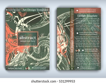 Flyer template with modern creative background executed in expressionist style. Vector abstract layout for use as booklet, company annual report, leaflet, corporate presentation or product advertise.