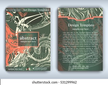 Flyer template with modern creative background executed in expressionist style. Vector abstract layout for use as brochure, company annual report, poster, corporate presentation or product advertise