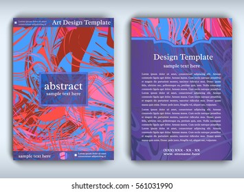 Flyer template with modern creative background executed in expressionist style. Vector abstract layout for use as booklet, company annual report, leaflet, corporate presentation or product advertise.