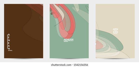 Flyer template with pastel colored  transparent overlapping shapes creating vector mixture of acrylic paint or watercolor effect. Marble texture flat colors simple organic shapes. Nature earth design.